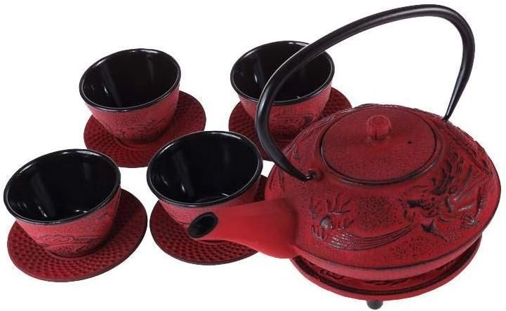 lachineuse - Juego de té de Hierro Fundido - Dragón asiático - 0,8 L