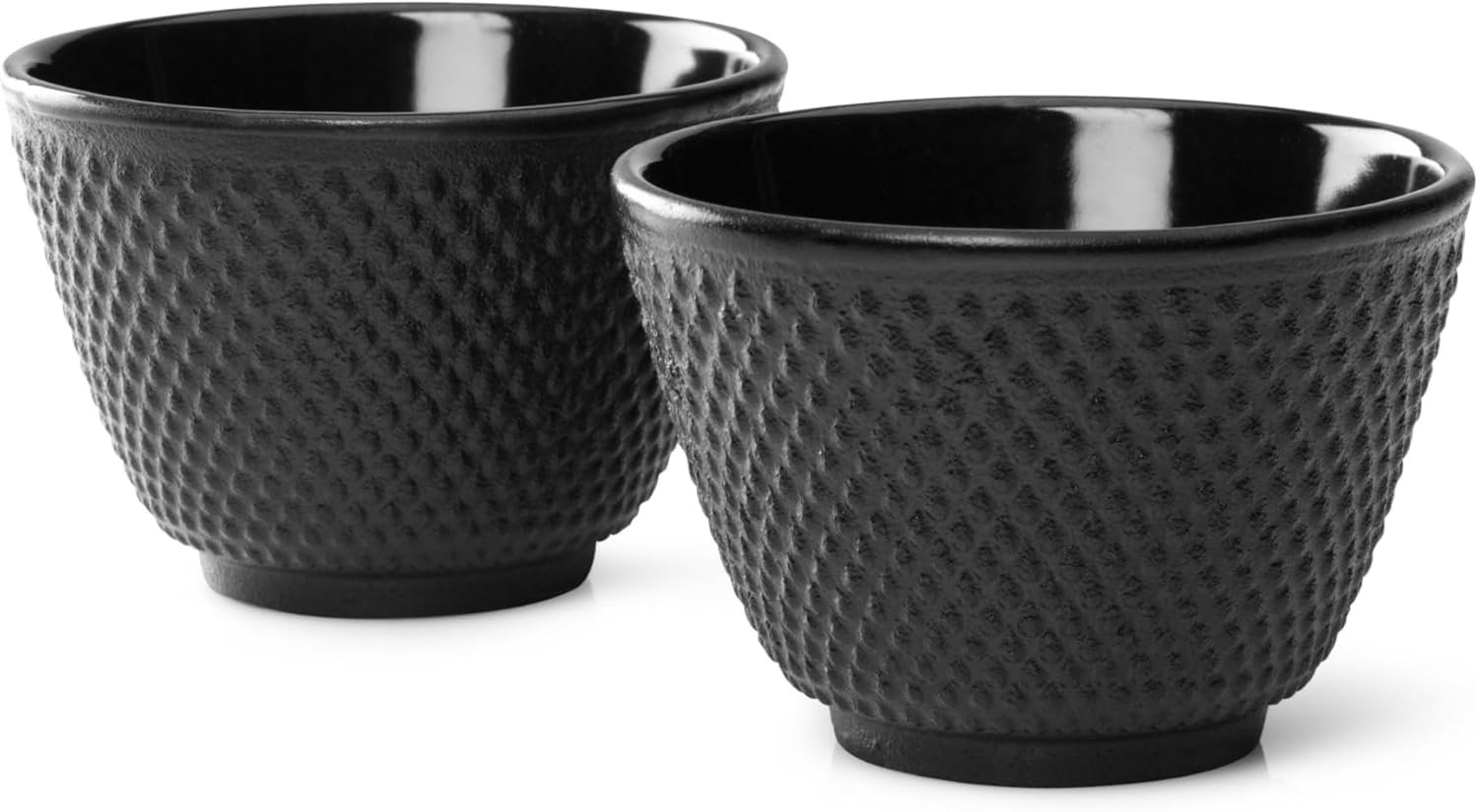 Bredemeijer G004Z - Tazas de té Jang, negro (juego de 2) Tazas de té de hierro fundido, interior esmaltado, juego de 2, surtidos con teteras Jang, diseño de inspiración japonesa